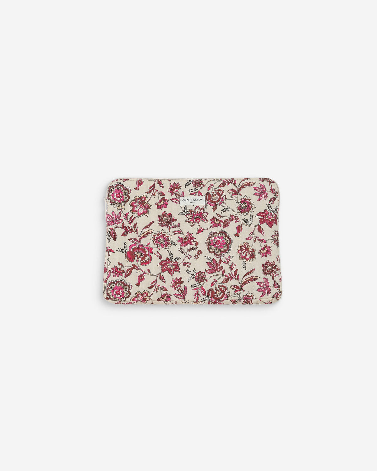 Pochette d’ordinateur en toile de coton matelassée fleur Vaiana