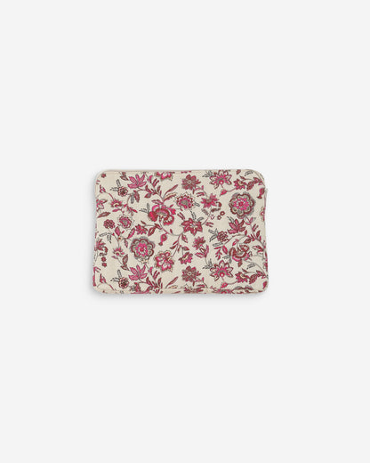 Pochette d’ordinateur en toile de coton matelassée fleur Vaiana