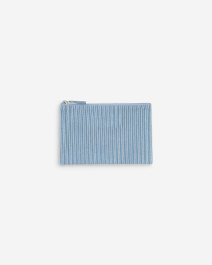 Pochette en denim zippée stripedblue Valaurie