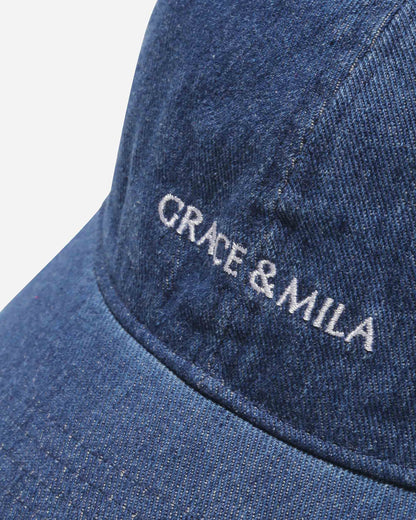 Casquette en coton réglable brodée devant mediumblue Slimane