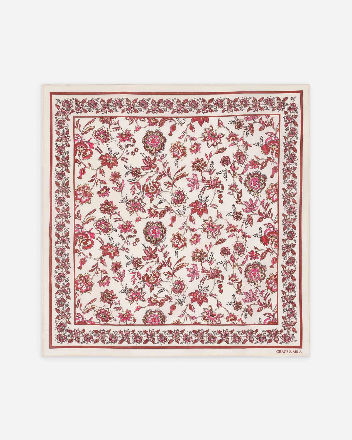 Foulard bandana carré en coton fleur Verlisse