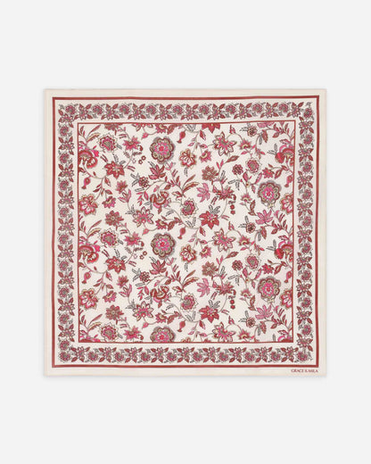 Foulard bandana carré en coton fleur Verlisse