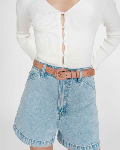 Ceinture en suède boucle assortie mocha Scotland