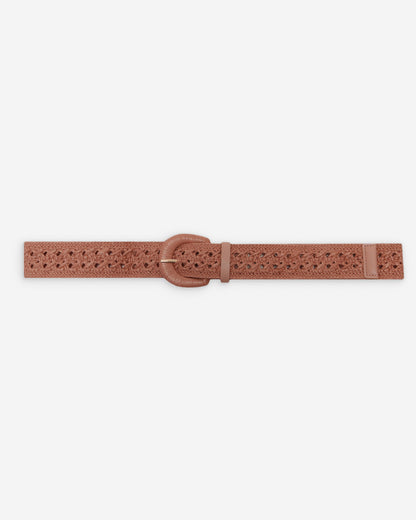 Ceinture tissée effet raphia boucle assortie blush Vallois