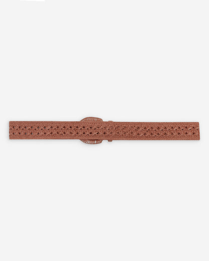 Ceinture tissée effet raphia boucle assortie blush Vallois