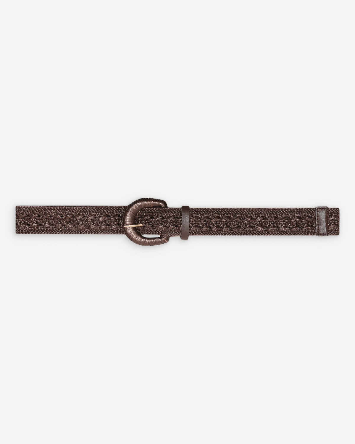 Ceinture tissée effet raphia boucle assortie chocolat Vallois