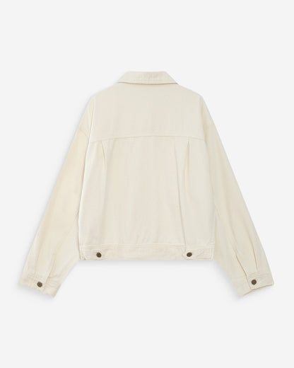 Veste en jean boxy manches longues ecru Vinnie