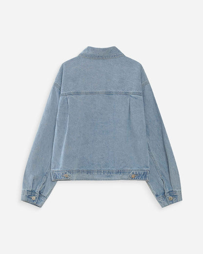 Veste en jean boxy manches longues skyblue Vinnie