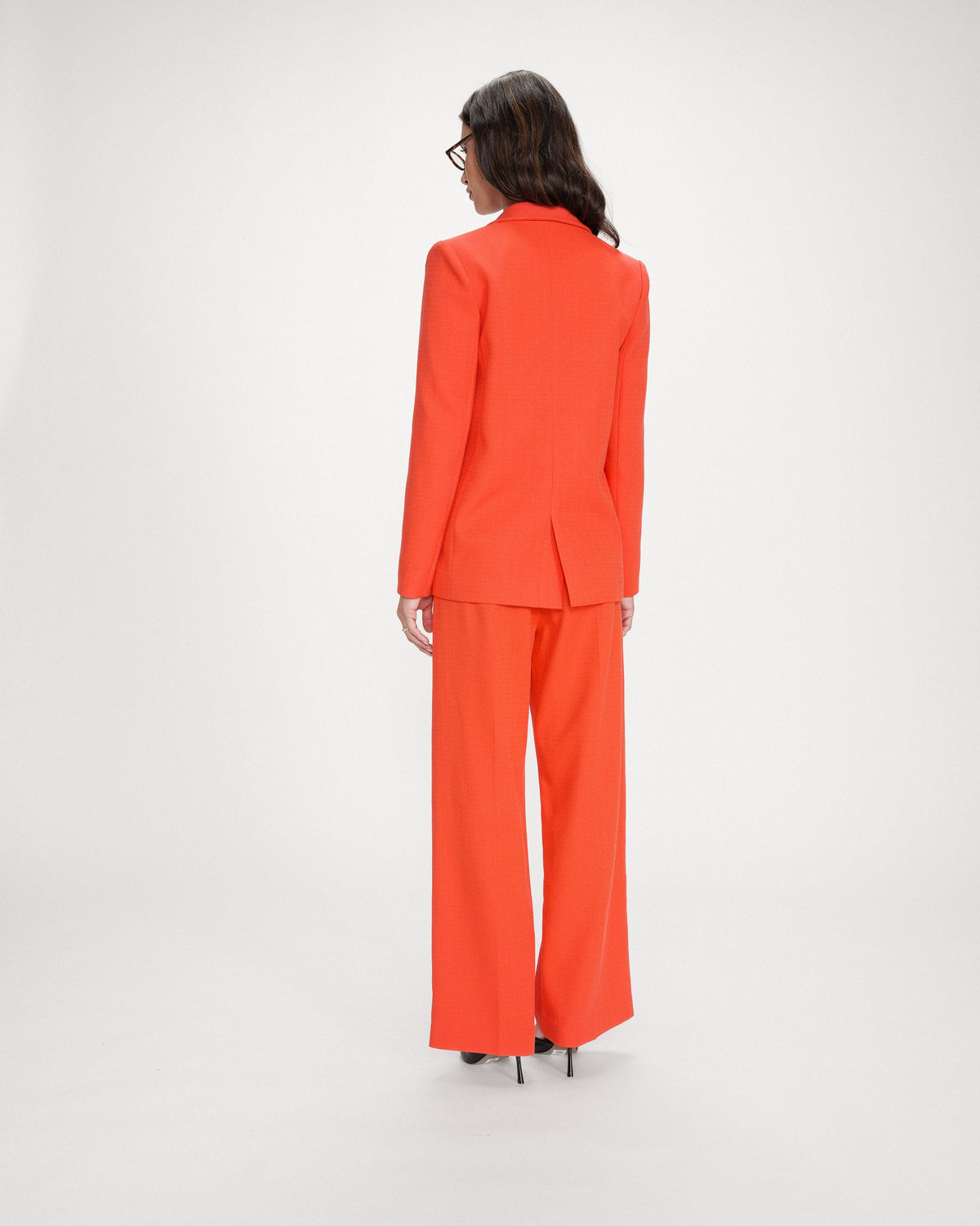 Veste tailleur à double boutonnage sanguine Parfaite