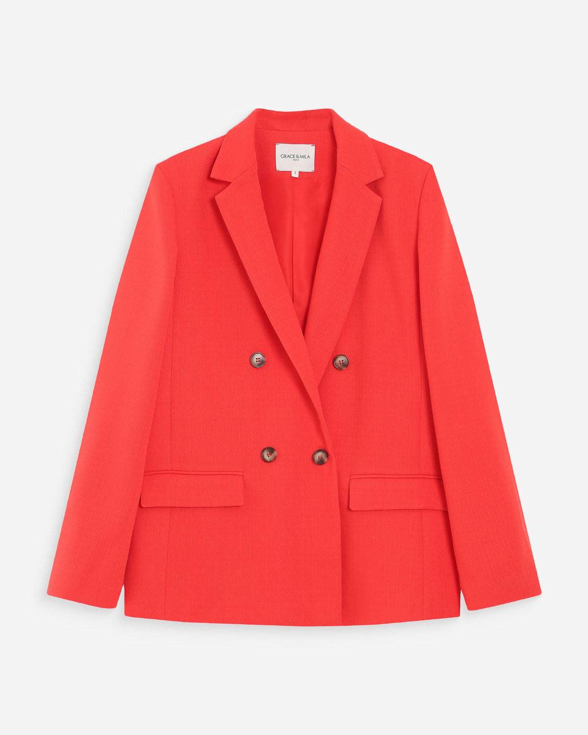 Veste tailleur à double boutonnage sanguine Parfaite