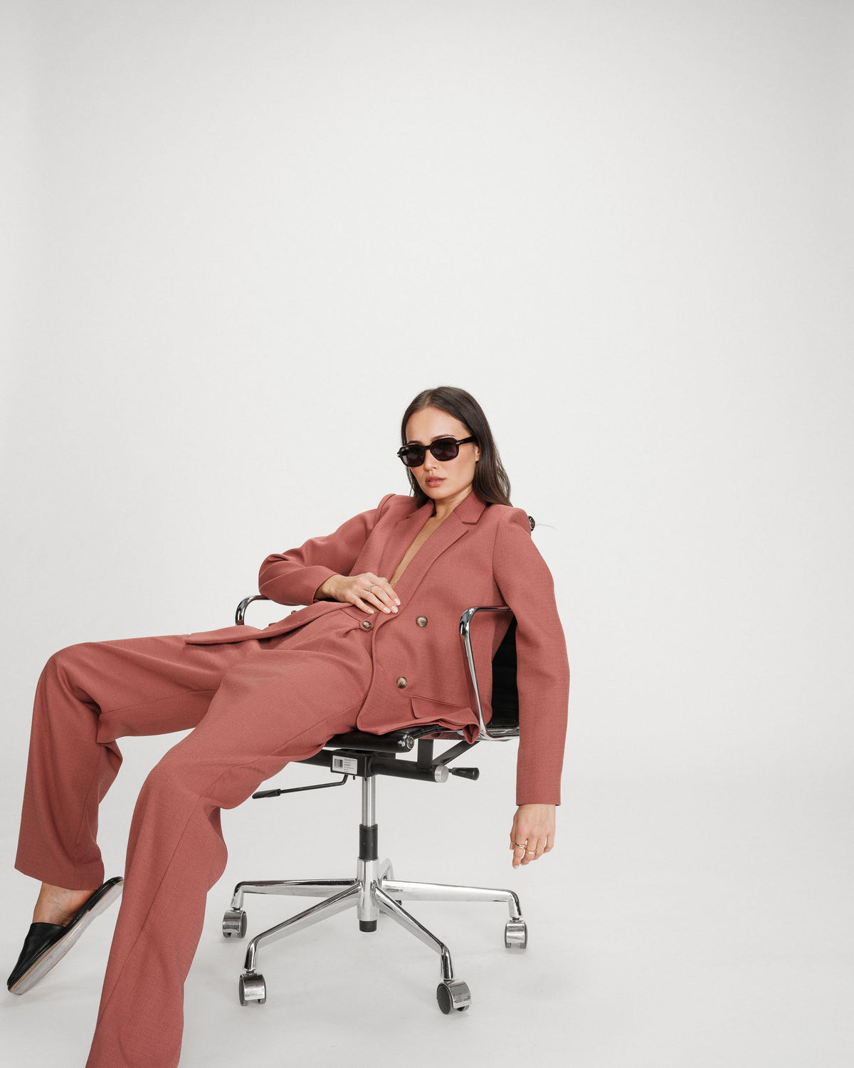 Veste tailleur à double boutonnage terracotta Parfaite
