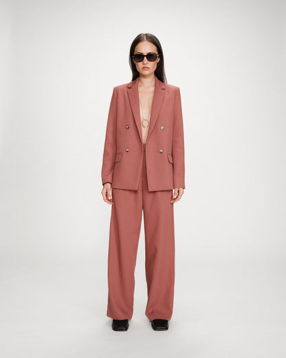Veste tailleur à double boutonnage terracotta Parfaite