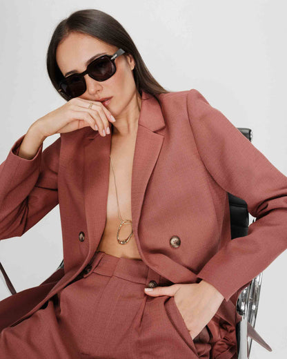 Veste tailleur à double boutonnage terracotta Parfaite
