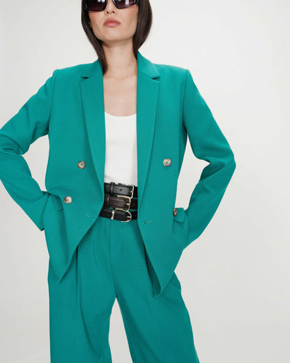Veste tailleur à double boutonnage vert Parfaite