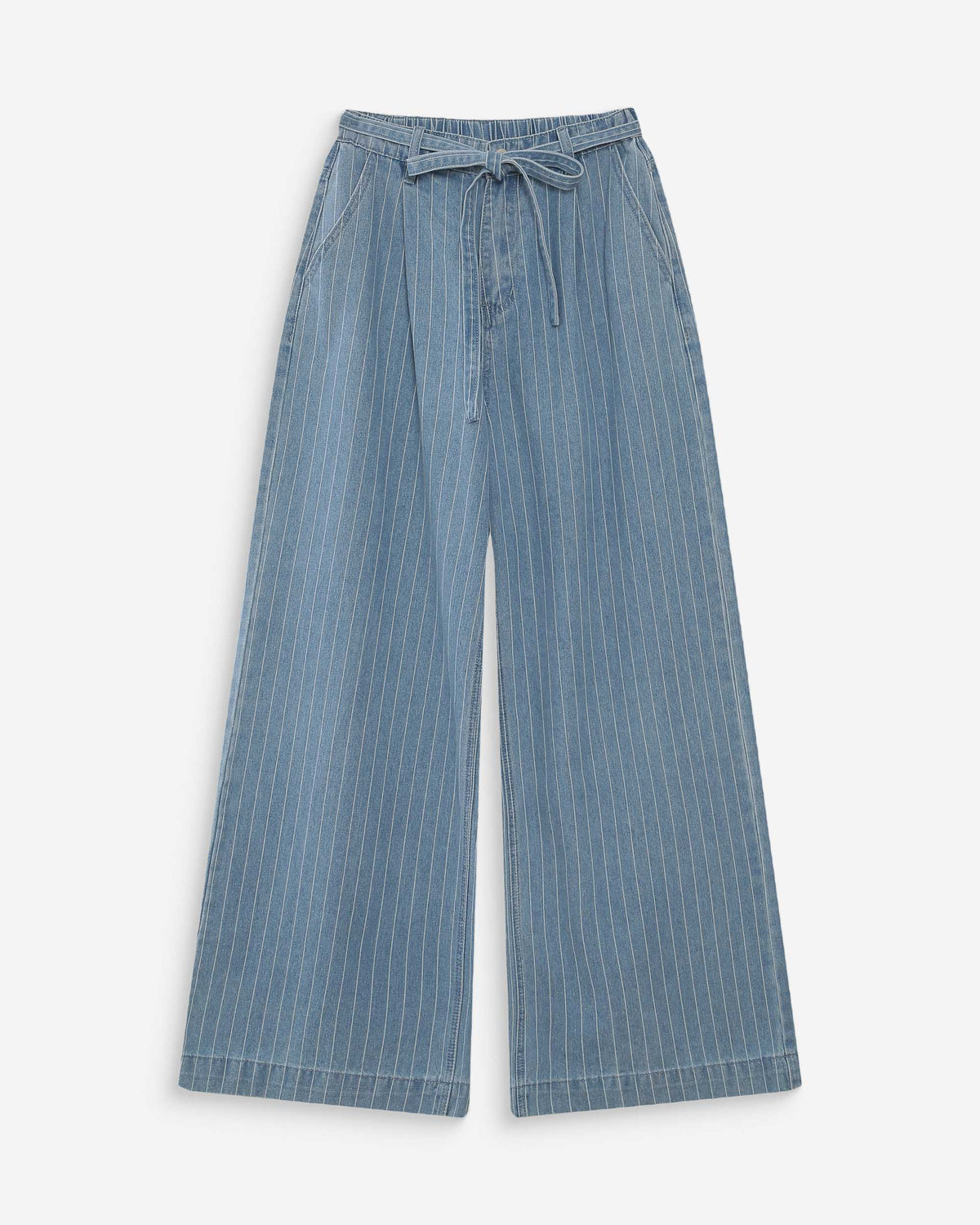Jean oversize taille mi-haute stripedblue Pompon