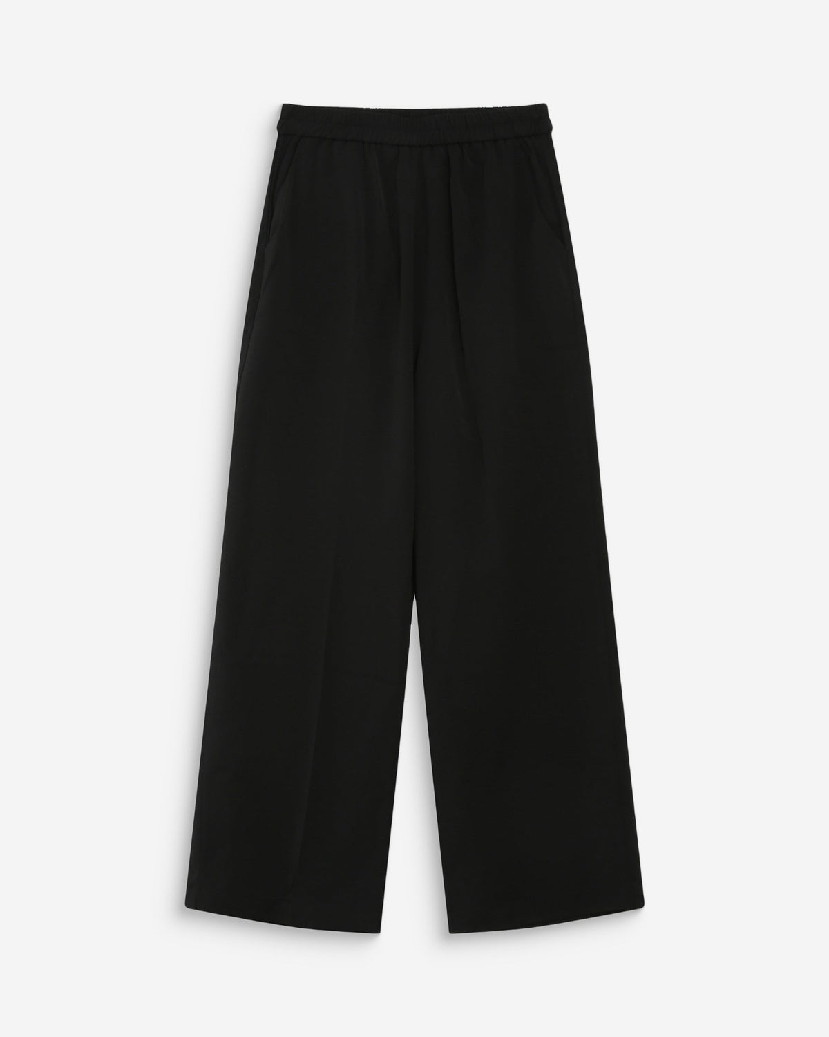 Pantalon fluide jambe large taille mi-haute noir Noblesse