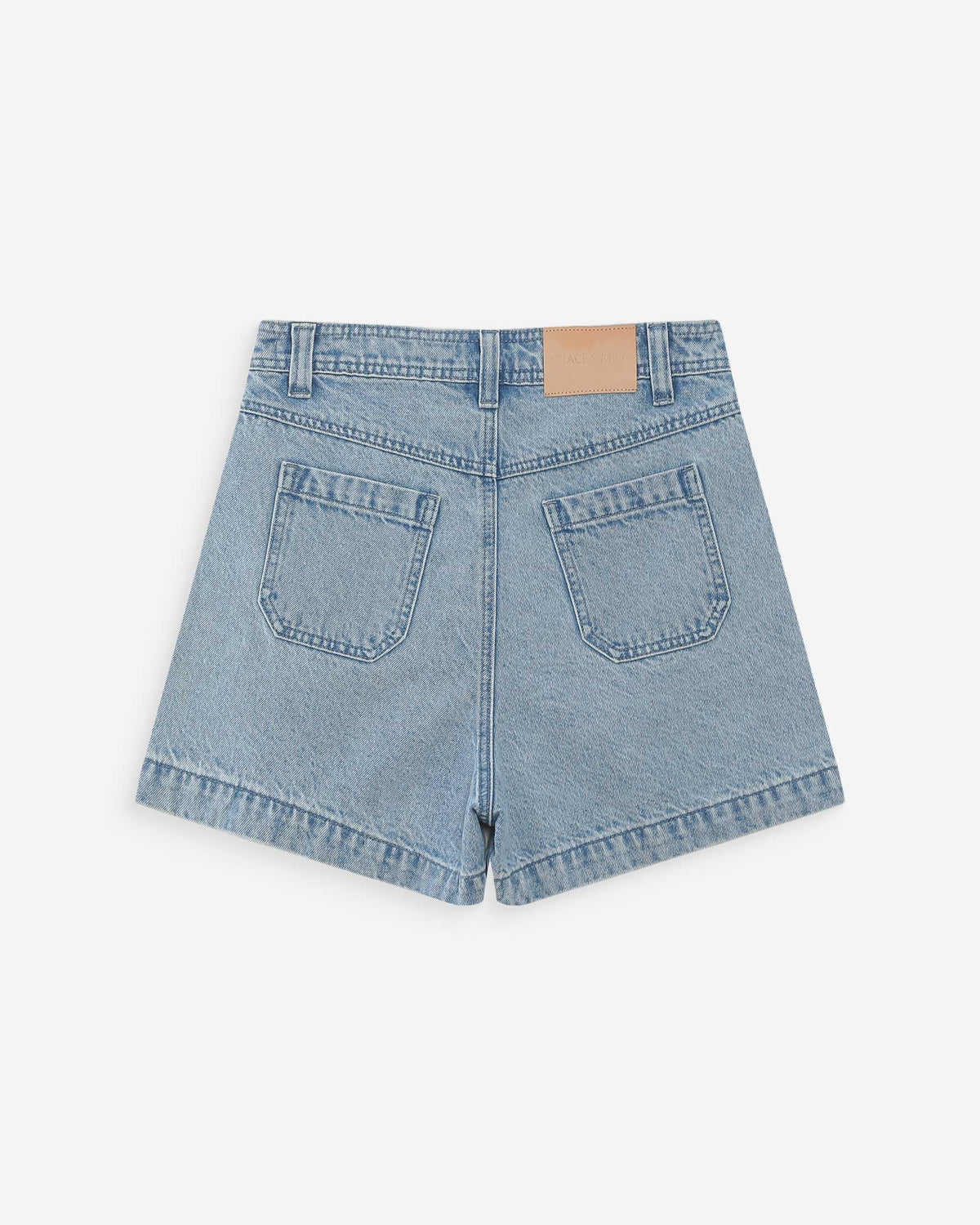 Short en jean taille haute droit skyblue Verne