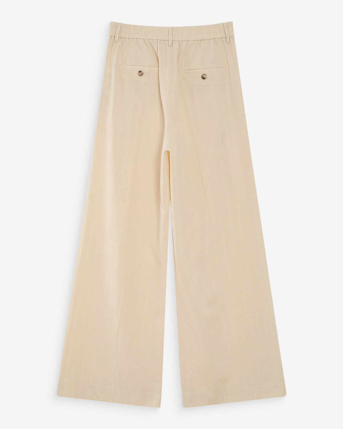 Pantalon tailleur droit en lin à fines rayures vanille Very
