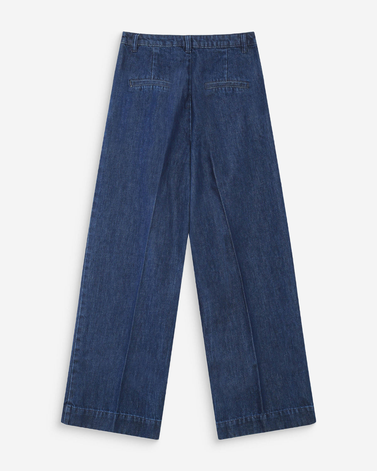 Pantalon denim large taille mi-haute à plis mediumblue Vienne
