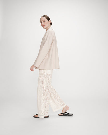 Pantalon en dentelle ample ecru Vincent