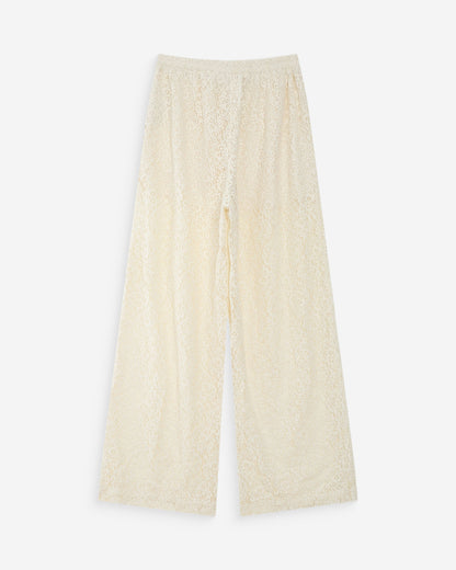Pantalon en dentelle ample ecru Vincent