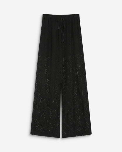 Pantalon en dentelle ample noir Vincent