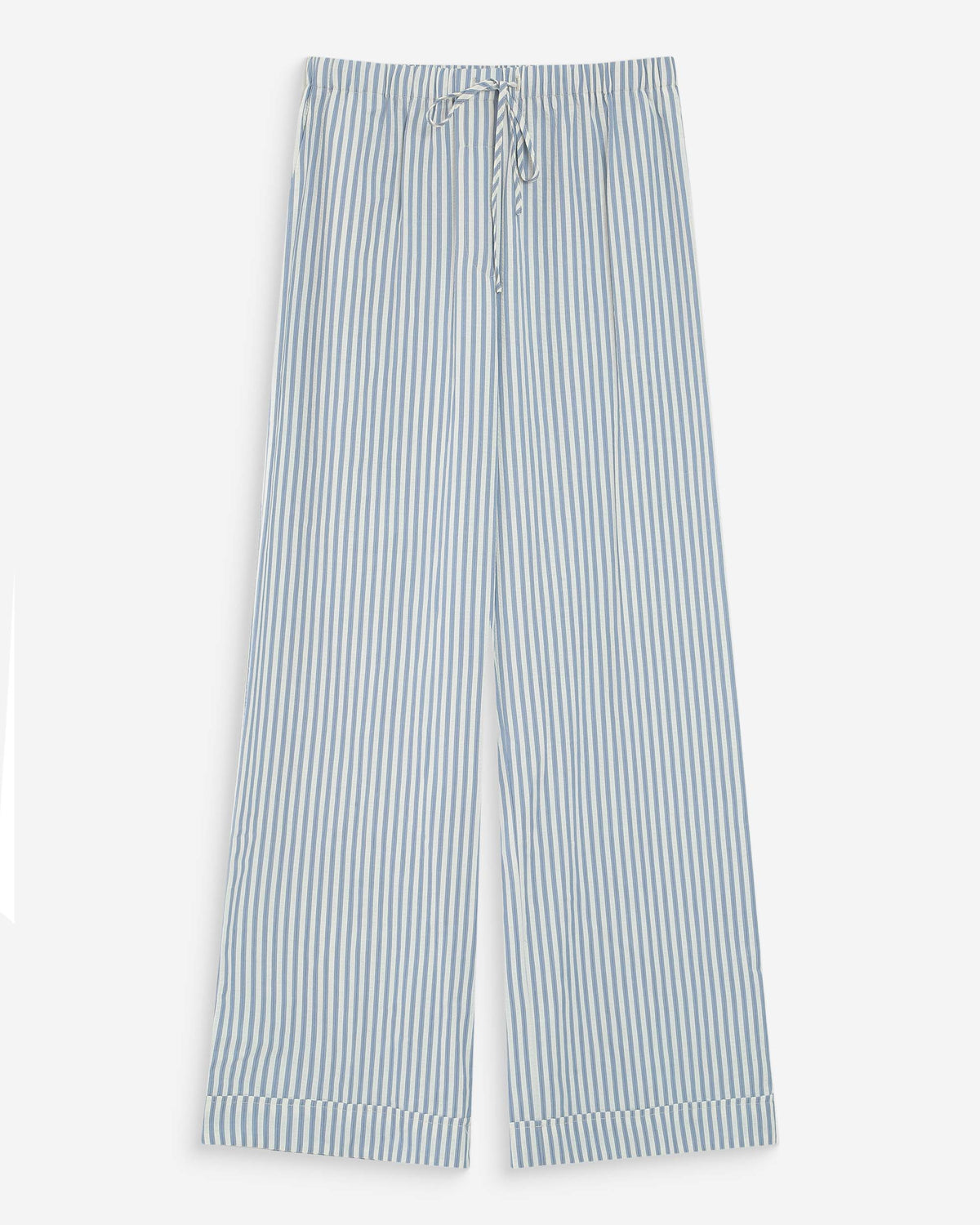 Pantalon à rayures large taille réglable à cordon bleuet Volute