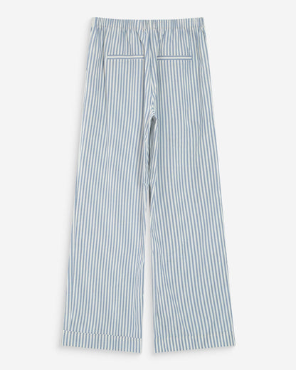 Pantalon à rayures large taille réglable à cordon bleuet Volute