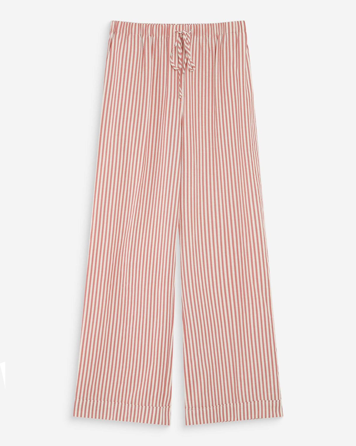 Pantalon à rayures large taille réglable à cordon corail Volute