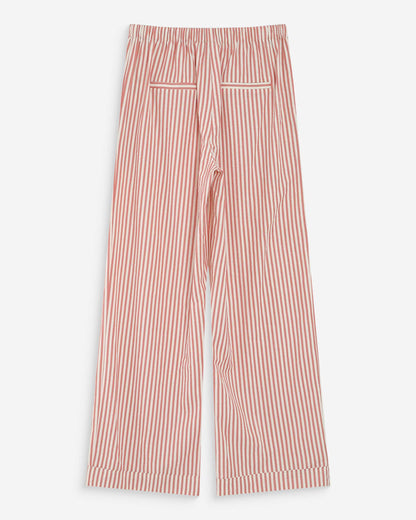 Pantalon à rayures large taille réglable à cordon corail Volute
