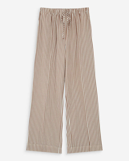 Pantalon à rayures large taille réglable à cordon mocha Volute