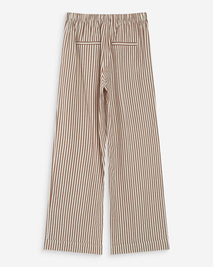 Pantalon à rayures large taille réglable à cordon mocha Volute