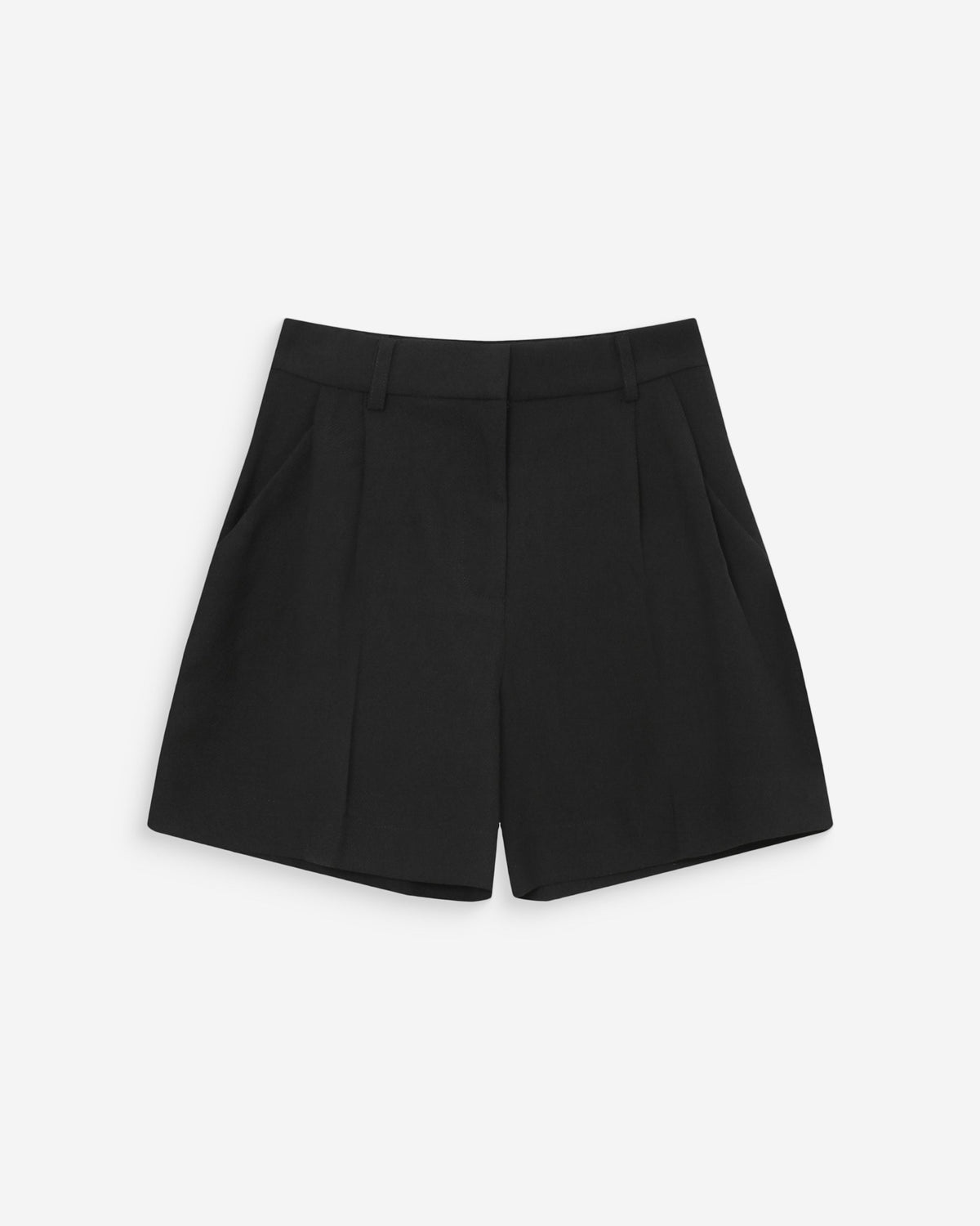 Short droit à plis taille mi-haute noir Vite