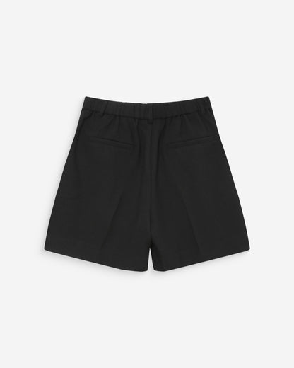 Short droit à plis taille mi-haute noir Vite