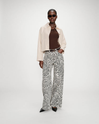Jean taille haute loose imprimé zebre Socca