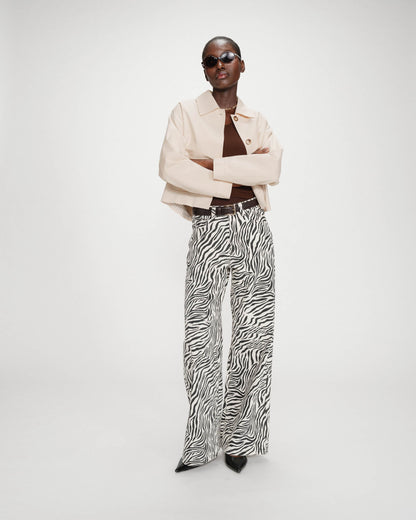 Jean taille haute loose imprimé zebre Socca