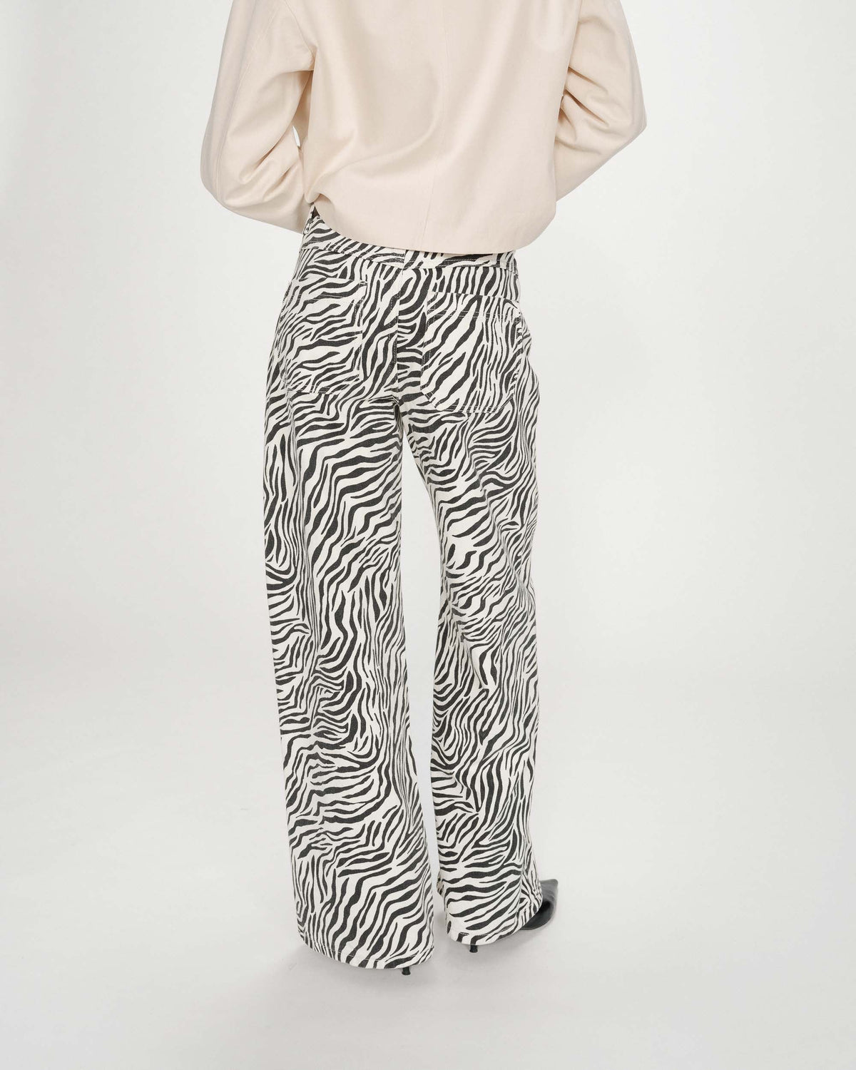 Jean taille haute loose imprimé zebre Socca