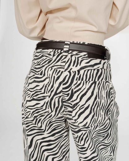 Jean taille haute loose imprimé zebre Socca