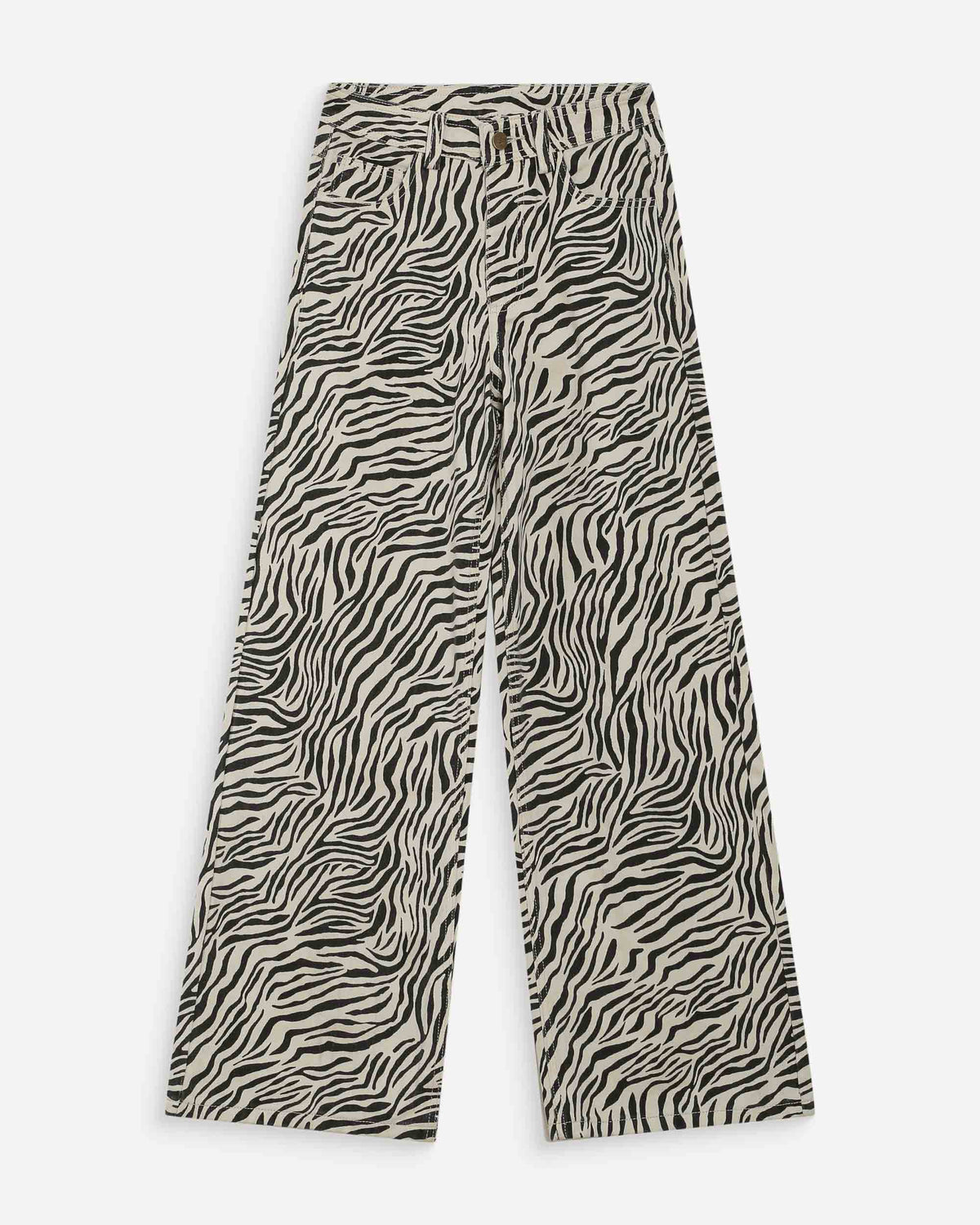 Jean taille haute loose imprimé zebre Socca