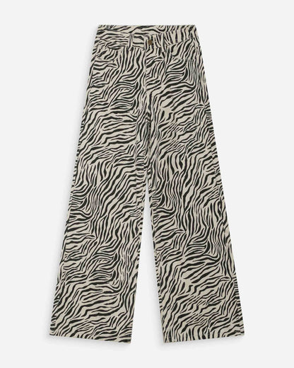 Jean taille haute loose imprimé zebre Socca