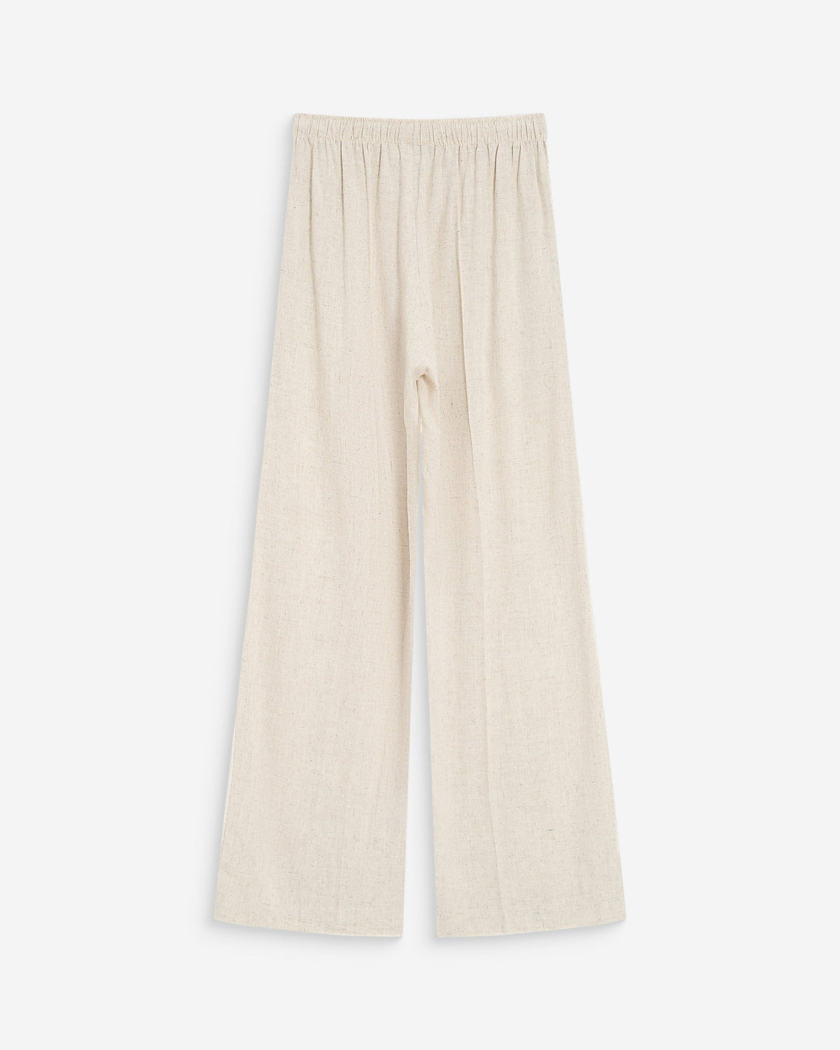 Pantalon large en lin taille haute sable Raven