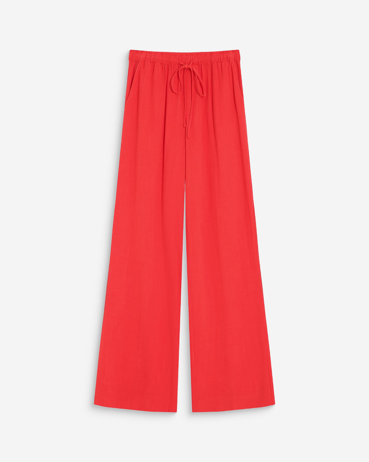 Pantalon large en lin taille haute sanguine Raven
