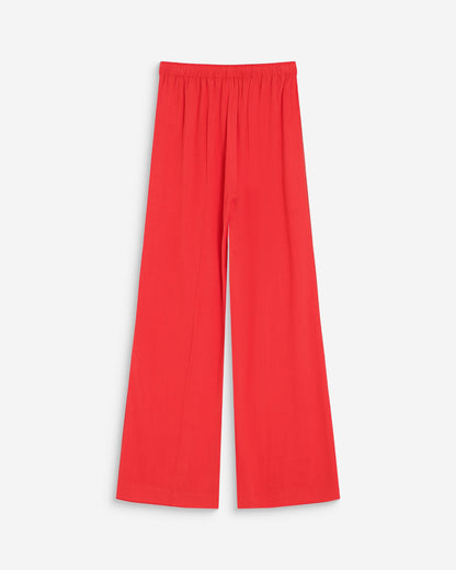 Pantalon large en lin taille haute sanguine Raven