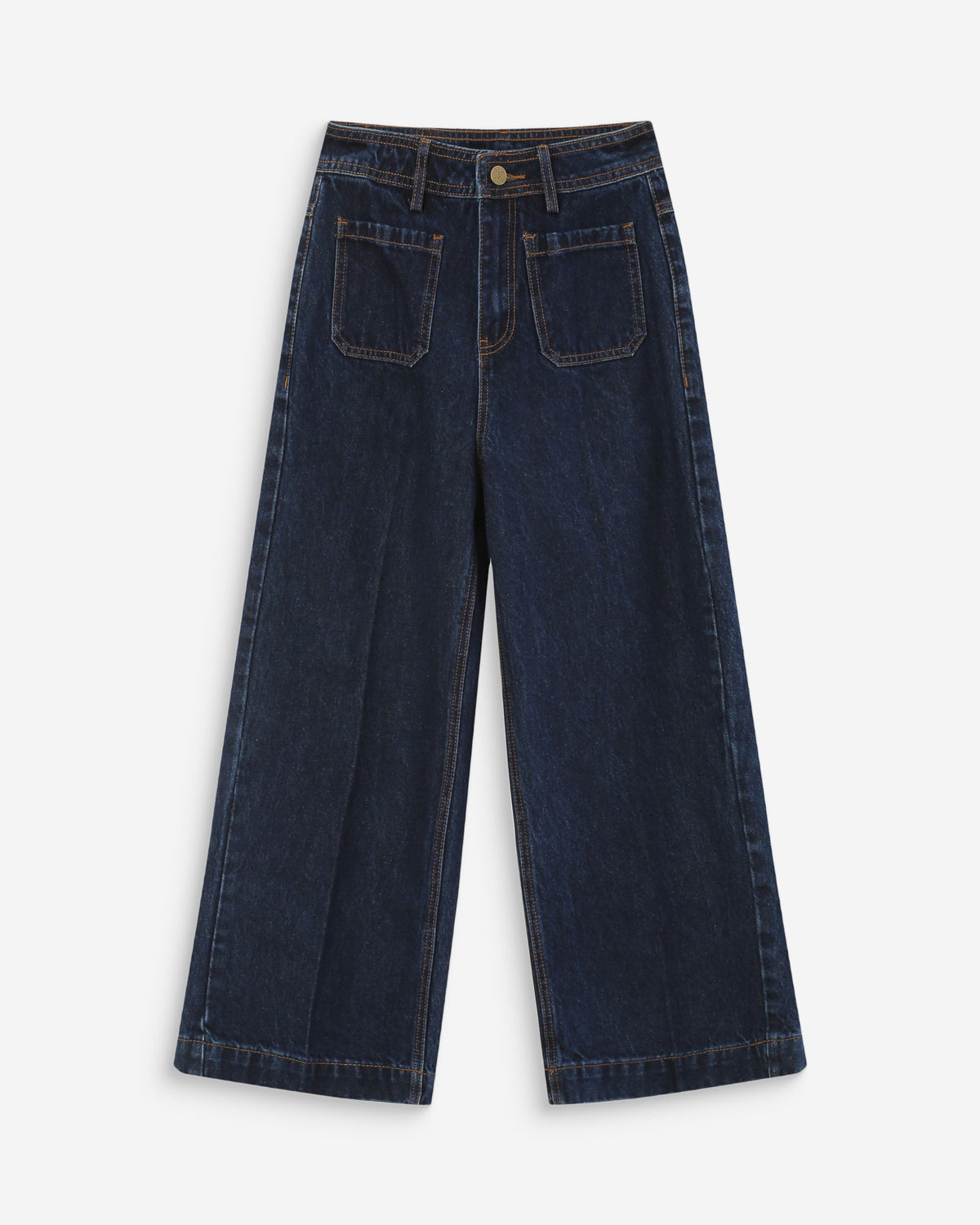 Jean loose 7/8e taille haute poches plaquées darkblue Joe