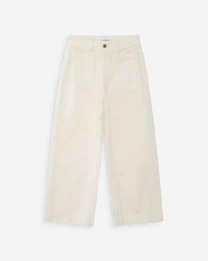 Jean loose 7/8e taille haute poches plaquées ecru Joe