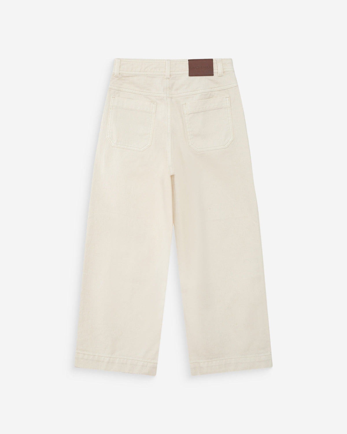 Jean loose 7/8e taille haute poches plaquées ecru Joe