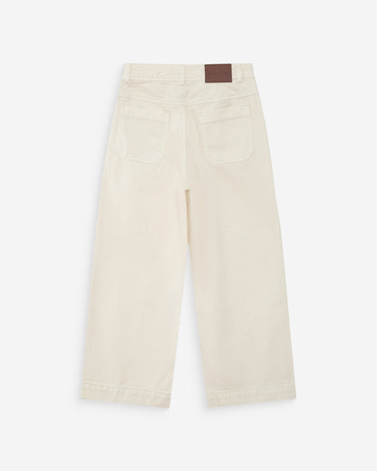 Jean loose 7/8e taille haute poches plaquées ecru Joe