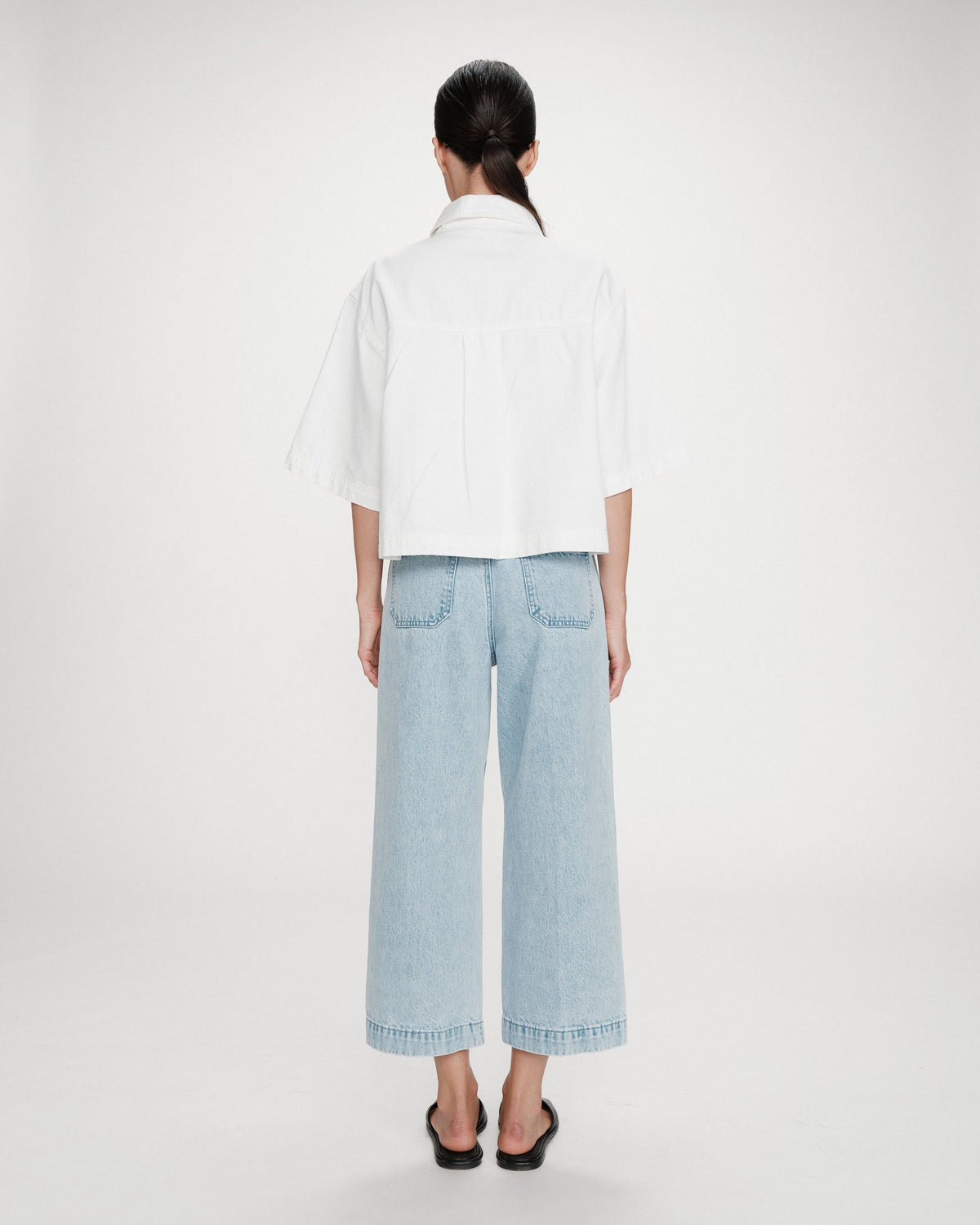 Jean loose 7/8e taille haute poches plaquées skyblue Joe