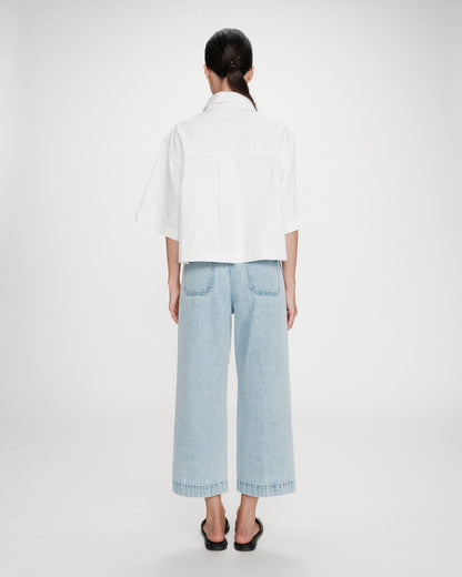Jean loose 7/8e taille haute poches plaquées skyblue Joe