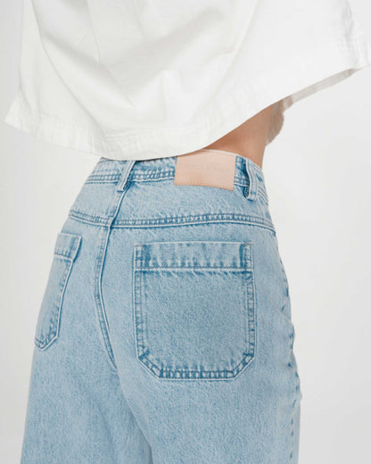 Jean loose 7/8e taille haute poches plaquées skyblue Joe